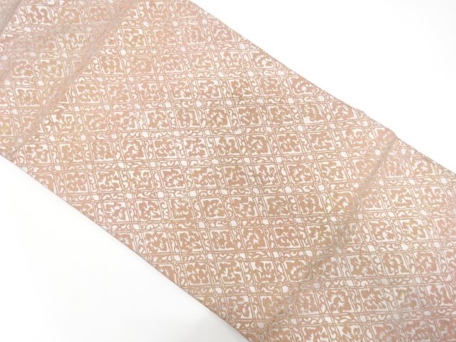 アンティーク　花菱模様織り出し名古屋帯（着用可）